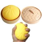 Brinquedo Squishy Dumpling Stress Ball com mini vaporizador, amarelo