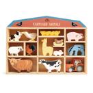 Brinquedo Tender Leaf Toys Farmyard Animals com prateleira de exibição