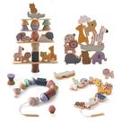 Brinquedo Threading Smartwo Wooden Animals para crianças de 3 a 5 anos