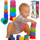 Brinquedo Torre De Potinhos Pakitoys 11 Peças Coordenação