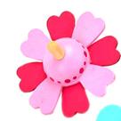 Brinquedo tradicional Spinning Top Flower Wood para crianças de 8 cm rosa