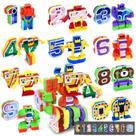 Brinquedo transformador HOPANDOS Animal Number Robots 10 em 1 com cartões