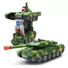 Brinquedo Transformers Carro Tanque Vira Robo Com Som E Luz