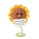 Brinquedo tricotado BOXOB Positive Sunflower Crochet com cartão de incentivo