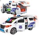 Brinquedo Van Viatura Polícia Com Luzes 3D Sirene Rotação 360.