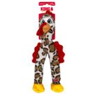 Brinquedo Wishbone Assorted Pelúcia Galinha Estampa Onça Com Corda e Apito Para Cachorro Médio