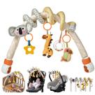 Brinquedos de assento de carro em espiral TUMAMA 2 em 1, carrinho de passeio em arco, brinquedos para pendurar bebês com clipe, ajustável, removível, berço, berço, berço, brinquedos de atividades para bebês 0 3 6 9 12 24 meses