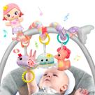 Brinquedos de assento de carro MONSTIME para bebês de 0 a 6 meses com mordedor de música