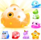 Brinquedos de banho JASNKKONT 8 peças Light Up Floating Rubber Animals