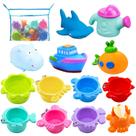 Brinquedos de banho para bebês, mesa de água INNOCHEER com copos empilháveis, 13 unidades