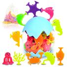 Brinquedos de banho Texviko Suction Cup Silicone Ocean Animals 18 unidades