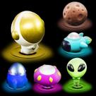 Brinquedos de banho yoliyogo Light Up Floating Space 6 unidades para crianças Brinquedos de banho yoliyogo Light Up Floating Space 6 unidades para crianças