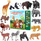 Brinquedos de figuras de animais Tudoccy Safari 13 realistas com livro de som