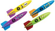 Brinquedos de mergulho na piscina SwimWays Toypedo Bandits, pacote com 4