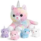 Brinquedos de pelúcia para gatos Unicórnio KMUYSL Cat Mommy com 4 gatinhos Brinquedos de pelúcia para gatos Unicórnio KMUYSL Cat Mommy com 4 gatinhos