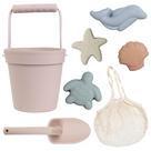 Brinquedos de praia BLUE GINKGO Modern Baby Silicone 7 peças rosa pálido