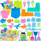 Brinquedos de praia REZUCREY Sand Castle com 4 baldes e pás 34 unidades