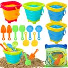 Brinquedos de praia TOY Life dobráveis para crianças com baldes de areia e pás