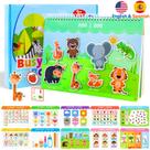 Brinquedos educativos de aprendizagem, livro Montessori em espanhol e inglês