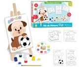 Brinquedos Educativos Kit Pintura Infantil Madeira com Cavalete Tintas e Pincel Nig