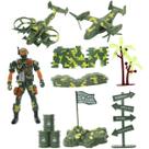 Brinquedos Miniaturas Militares Bonecos Veículos 12 Peças