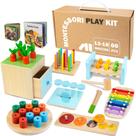 Brinquedos Montessori WOODMAM para crianças de 1 ano ou mais com caixa educacional