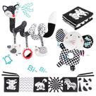 Brinquedos para bebês Ajsupojouet Car Seat Toys com livros para bebês e chocalho