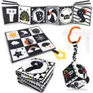 Brinquedos para bebês KUANGO High Contrast Sensory Soft Book de 0 a 6 meses