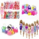 Brinquedos Para Bonecas 10 Vestidos Casuais + 10 Bolsas