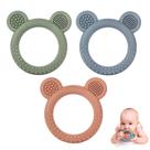 Brinquedos para dentição Eascrozn Bear Ring Silicone para bebês 0-12M