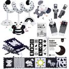 Brinquedos sensoriais Starrykids em preto e branco para bebês