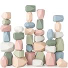 Brinquedos sensoriais Wooden Stacking Rocks Comfy Cubs 36 peças