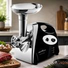 Britânia Moedor de Carne Elétrico 350W Preto 127V com 3 Discos Ajustáveis e Faca em Aço Inoxidável para Preparo de Carne Moída Linguiça e Bolinhos