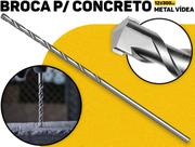 Broca 12x300mm Fertak P/ Concreto E Parede Aço Carbono Reforçada Perfuração Concreto Longa Profissional Broca 12x300mm Fertak P/ Concreto E Parede Aço Carbono Reforçada Perfuração Concreto Longa Profissional