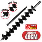 Broca 80x10cm Kawashima De Ferro Com Espiral Duplo E Lâmina de Vídia + Extensor de 40cm em Ferro