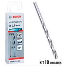 Broca Aço Rápido HSS 2.5 MM PointTeQ Kit 10 Unidades BOSCH Broca Aço Rápido HSS 2.5 MM PointTeQ Kit 10 Unidades BOSCH