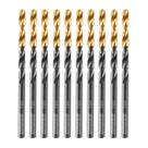 Broca aco rapido profissional, nitreto de titanio, para metal, 4mm, 10pcs // gross