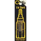 Broca de chave de fenda Best Way Tools T4 Torx 1/4" x 2,5 cm Broca de chave de fenda Best Way Tools T4 Torx 1/4" x 2,5 cm