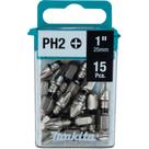 Broca de inserção Makita E-00664 Impact XPS 2 Phillips 1, 15/pk Broca de inserção Makita E-00664 Impact XPS 2 Phillips 1, 15/pk