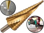 Broca Escalonada Aço Rápido Tipo Cone 15 Etapas Profissional 4mm A 32mm Brasfort
