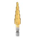 Broca Escalonada Cone 4 A 12mm Aço Rápido Titanium