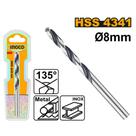 Broca Helicoidal HSS-Co 8MM X 117MM INGCO