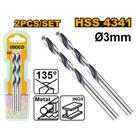 Broca HSS Helicoidal 361 mm Pack 2 Un. INGCO