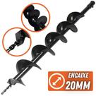 Broca Universal 80x10cm em Aço especial carbono Para Perfurador de Solo Com Eixo de Encaixe 20mm