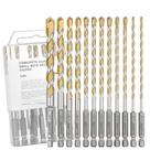 Brocas GRENPRO 12 peças com haste hexagonal de metal duro 5/32"-1/2"