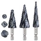 Brocas Step Drill M35 Cobalt 1/8-7/8 polegadas, haste hexagonal, 3 unidades