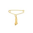 Broche Alfinete Para Roupa Figa Figuinha Amuleto Folheado a Ouro 18k