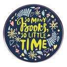 Broche, alfinetes, tantos livros, tão pouco tempo, esmalte, lapela