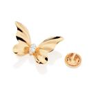 Broche borboleta banhado a ouro BRANCO 542856 Rommanel