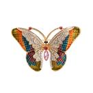 Broche: borboleta elegante com strass, liga de esmalte